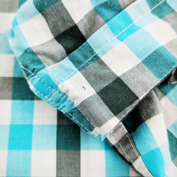 Kenneth Cole Blue Plaid Button Down Size XL - Picture 6 of 6